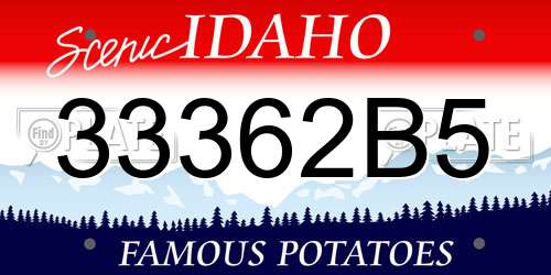 33362B5 Idaho License Plate