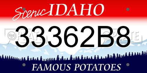 33362B8 Idaho License Plate