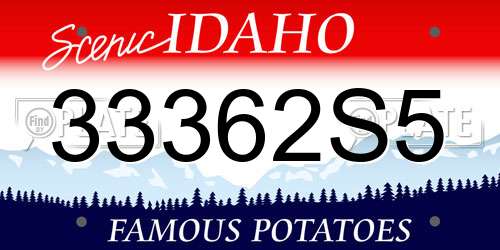 33362S5 Idaho License Plate