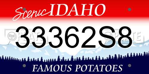 33362S8 Idaho License Plate