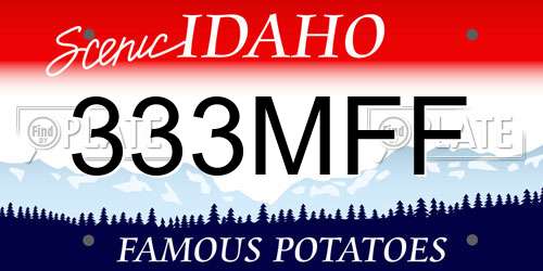 333MFF Idaho License Plate