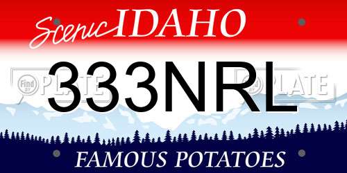 333NRL Idaho License Plate