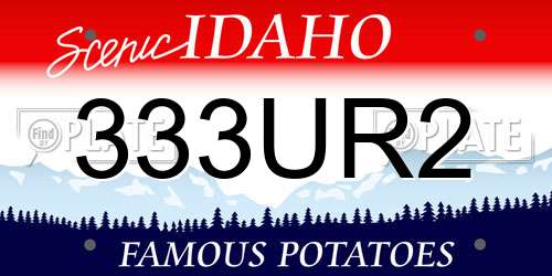 333UR2 Idaho License Plate