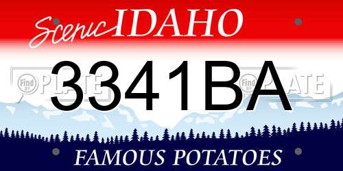 3341BA Idaho License Plate