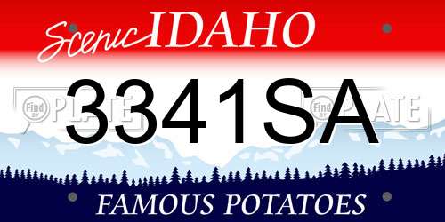 3341SA Idaho License Plate