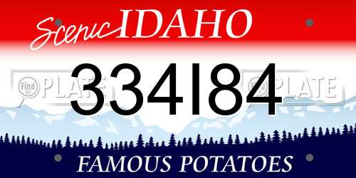 334I84 Idaho License Plate