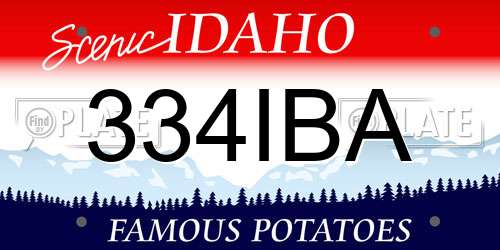 334IBA Idaho License Plate