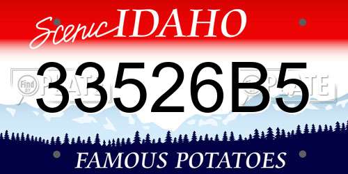33526B5 Idaho License Plate