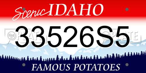 33526S5 Idaho License Plate