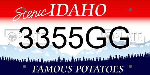 3355GG Idaho License Plate