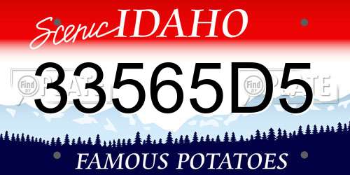 33565D5 Idaho License Plate