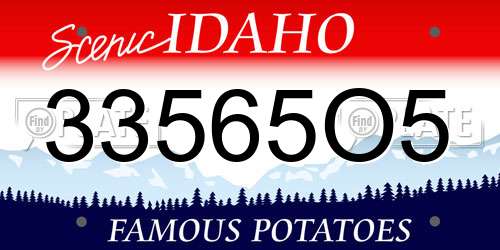 33565O5 Idaho License Plate