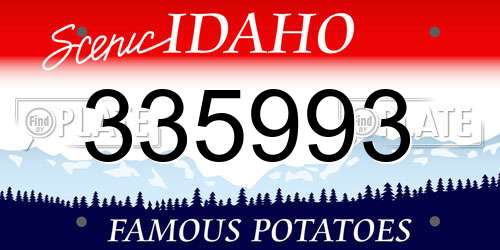335993 Idaho License Plate
