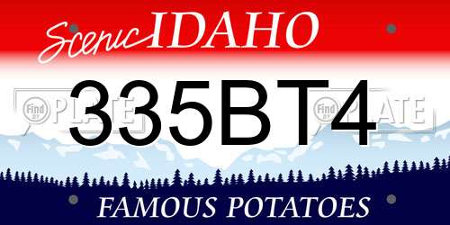 335BT4 Idaho License Plate