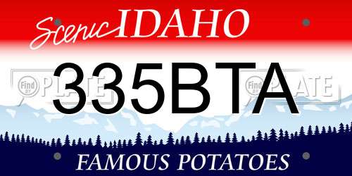 335BTA Idaho License Plate