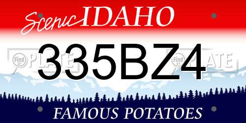 335BZ4 Idaho License Plate