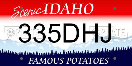 335DHJ Idaho License Plate