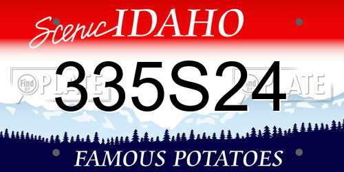 335S24 Idaho License Plate