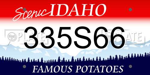335S66 Idaho License Plate