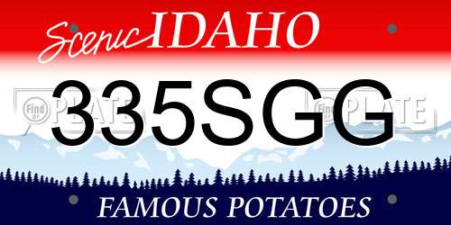 335SGG Idaho License Plate