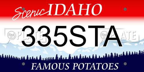 335STA Idaho License Plate