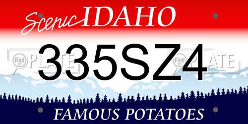 335SZ4 Idaho License Plate