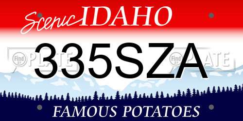 335SZA Idaho License Plate
