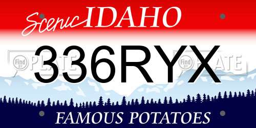 336RYX Idaho License Plate