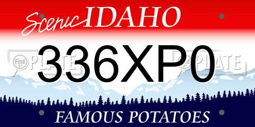 336XP0 Idaho License Plate