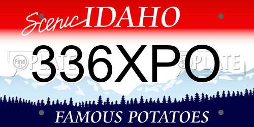 336XPO Idaho License Plate