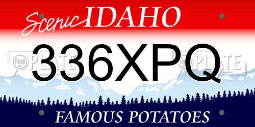 336XPQ Idaho License Plate