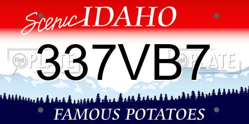 337VB7 Idaho License Plate