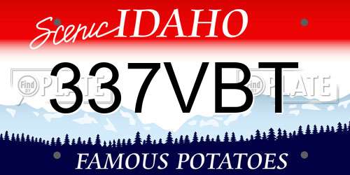 337VBT Idaho License Plate