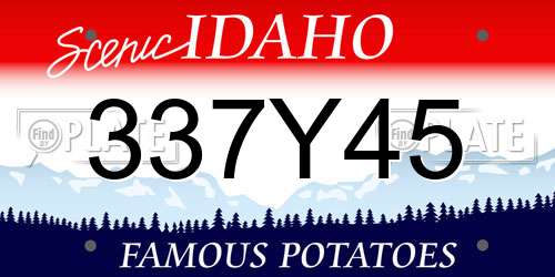 337Y45 Idaho License Plate
