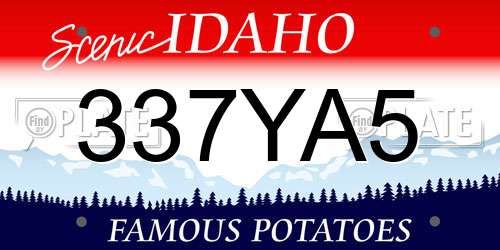 337YA5 Idaho License Plate