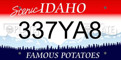 337YA8 Idaho License Plate