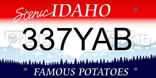 337YAB Idaho License Plate