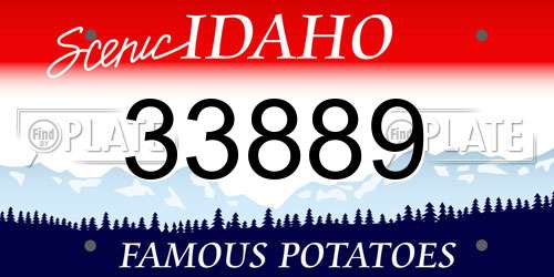33889 Idaho License Plate