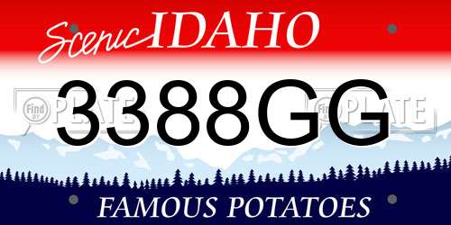 3388GG Idaho License Plate