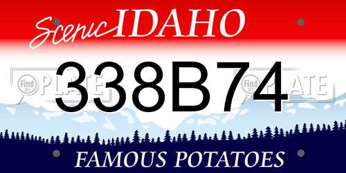 338B74 Idaho License Plate