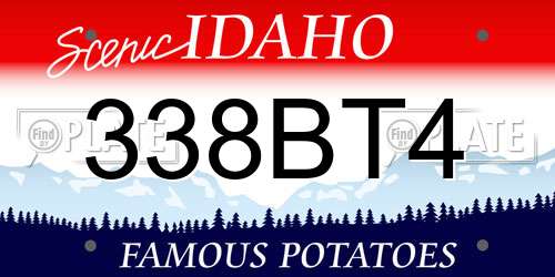 338BT4 Idaho License Plate