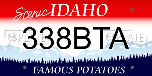 338BTA Idaho License Plate