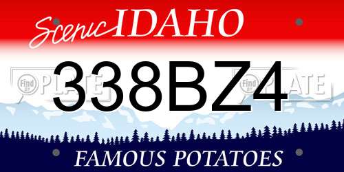 338BZ4 Idaho License Plate