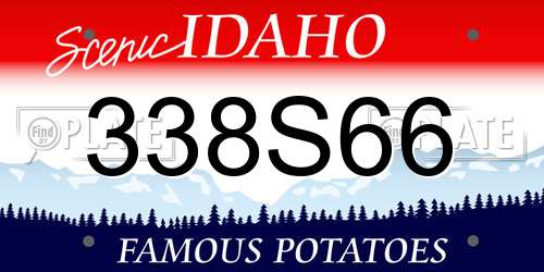 338S66 Idaho License Plate