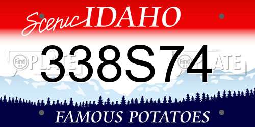 338S74 Idaho License Plate