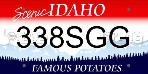 338SGG Idaho License Plate
