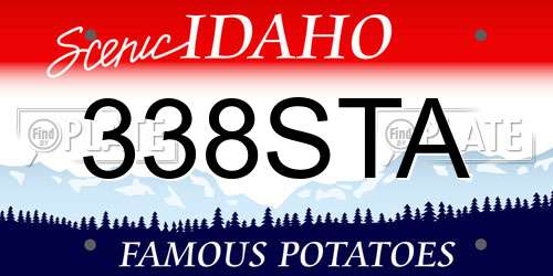 338STA Idaho License Plate