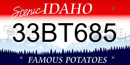 33BT685 Idaho License Plate