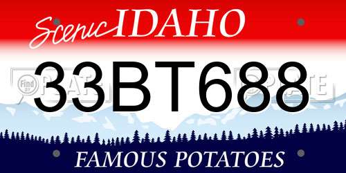 33BT688 Idaho License Plate
