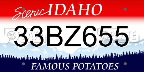 33BZ655 Idaho License Plate